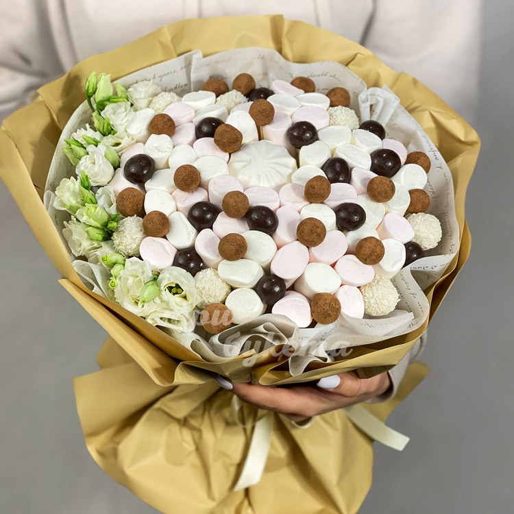 Букет из 1 зефира и маршмеллоу